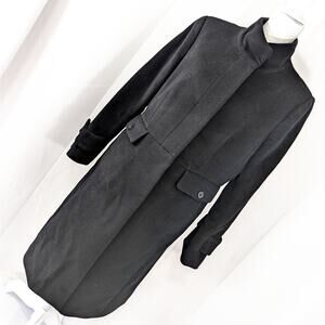 NWOT! TALBOTS PETITES! ANGORA, WOOL BLEND! RICH BLACK CLASSIC OVERCOAT! SZ 14P